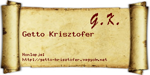 Getto Krisztofer névjegykártya