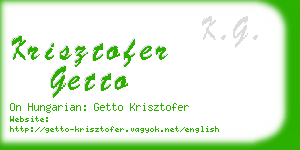 krisztofer getto business card